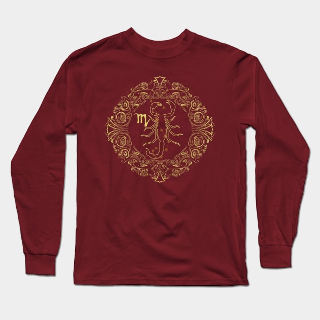 Zodiac Sign Scorpio Long Sleeve T-Shirt by Mandra